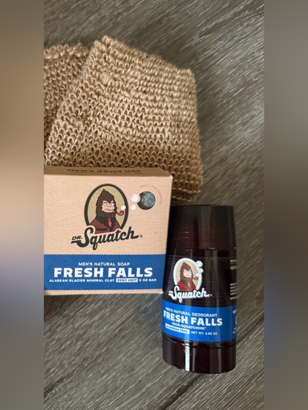 2- Dr. Squatch Fresh Fall soap with mitt and deodorant